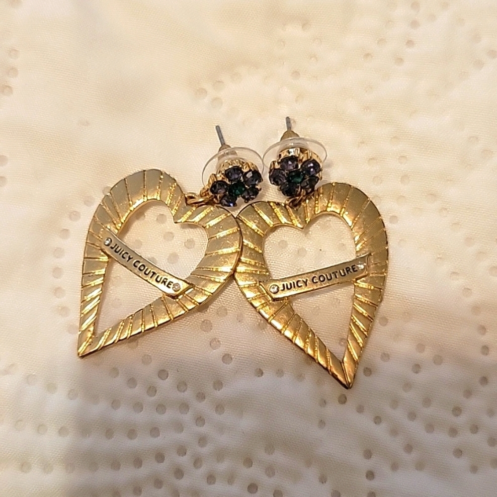 Juicy Couture heart earrings. EUC Y2K‎ 90's